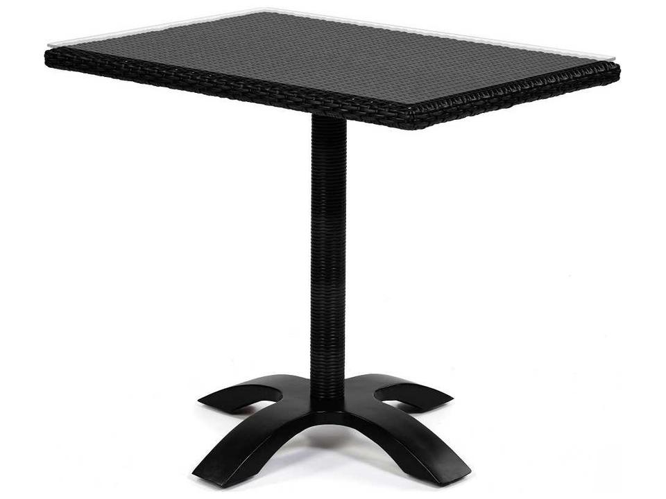 Dijon Wicker Majestic Black Square Outdoor Bistro Table