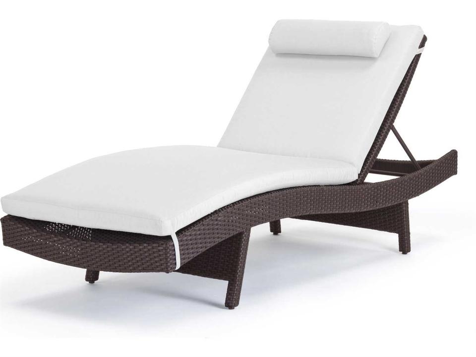 Dijon Curved Single Chaise Lounge in Majestic Black Wicker with Aluminum Frame