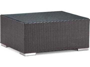 Dijon Outdoor Rectangle Coffee Table in Majestic Black Wicker and Glass Top