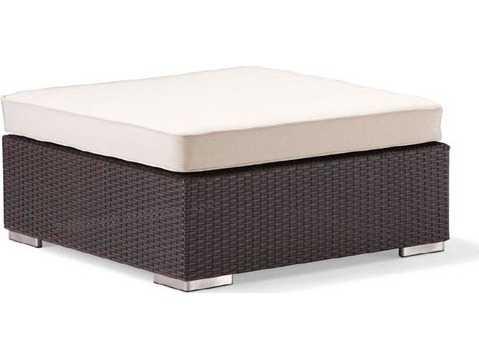 Dijon Wicker Outdoor Ottoman in Majestic Black with All-Weather Polyethylene Wicker