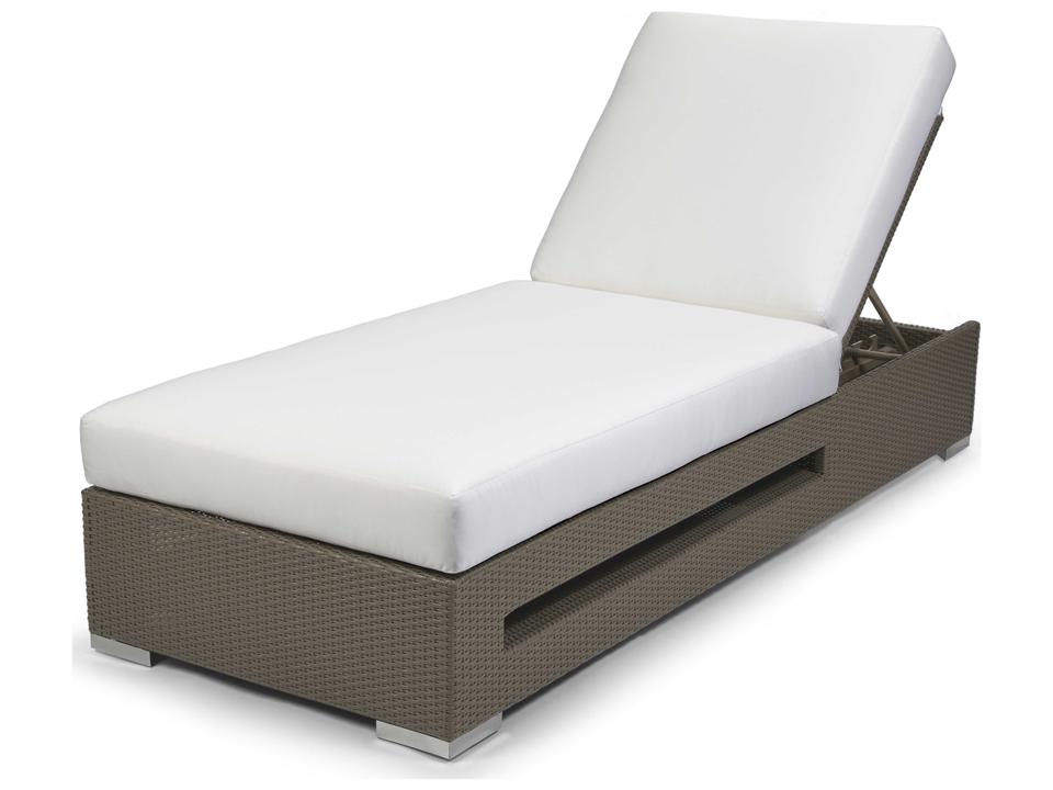 10 Tierra Wicker Mocaccino Single Outdoor Chaise Lounge