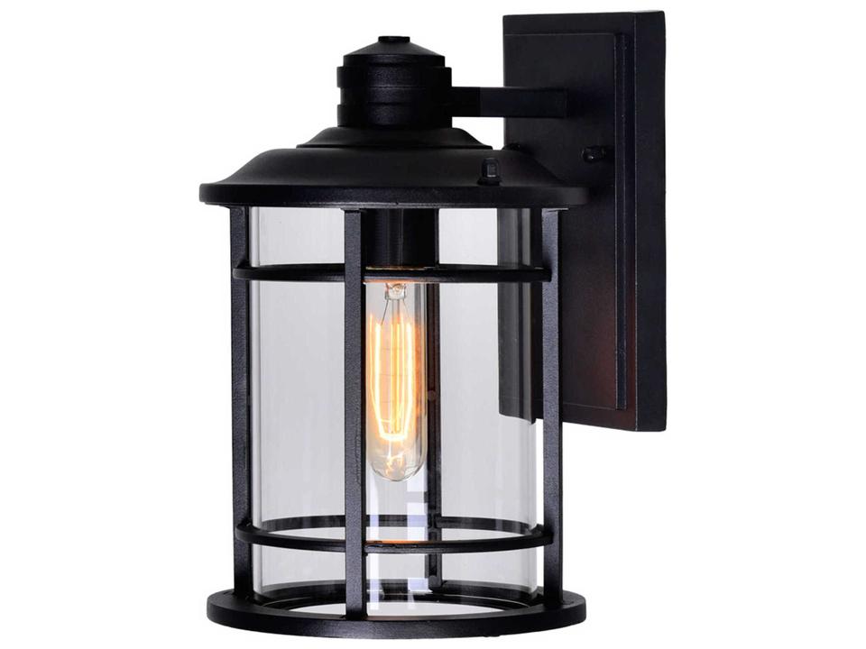 Belmont 1-Light Outdoor Wall Lantern in Black