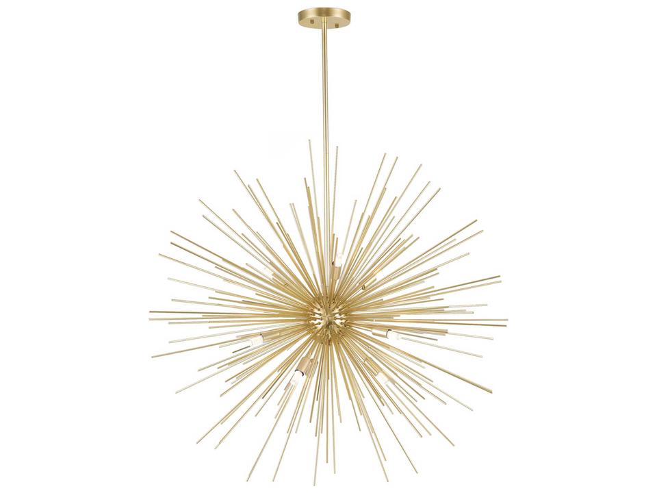9-Light Savannah Chandelier in Gold Leaf