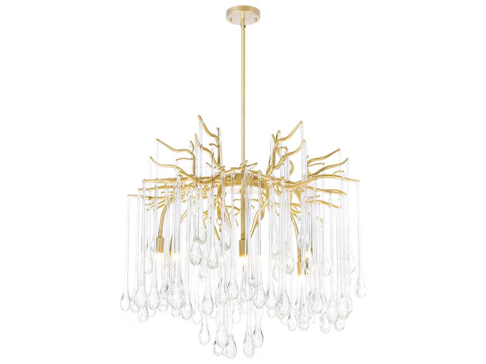 6-Light Anita Crystal Chandelier in Gold Leaf