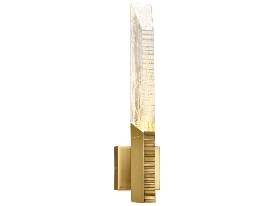 Petra Brass LED Wall Sconce with Handcrafted Glass