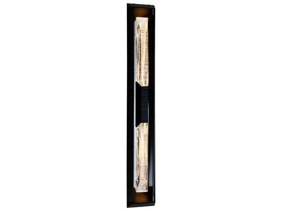 Petra 44-Inch Outdoor Wall Light with Handcrafted Glass in Sand Black