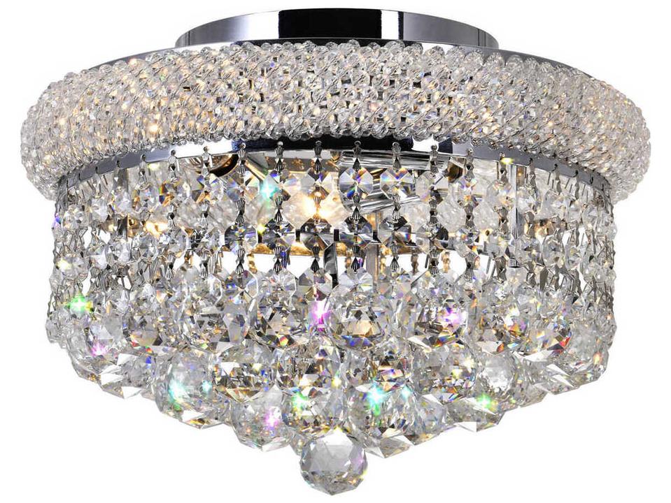 Empire 3-Light Chrome Flush Mount with Crystals