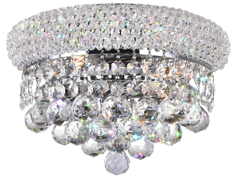 2-Light Empire Wall Sconce in Chrome with Crystals
