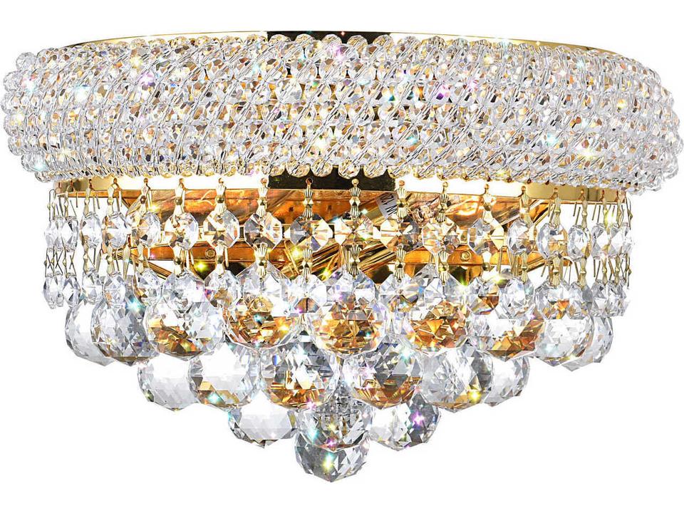 Empire 2-Light Wall Sconce with Crystals in Gold