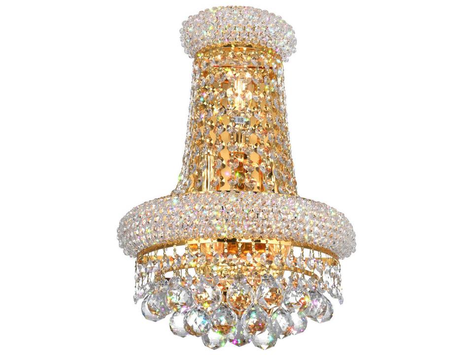 Empire 3-Light Wall Sconce with K9 Clear Crystals in Gold