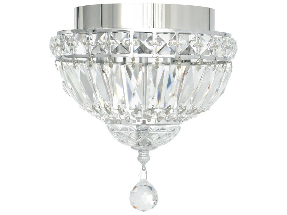 Stefania 2-Light Flush Mount in Chrome with Crystal Accents