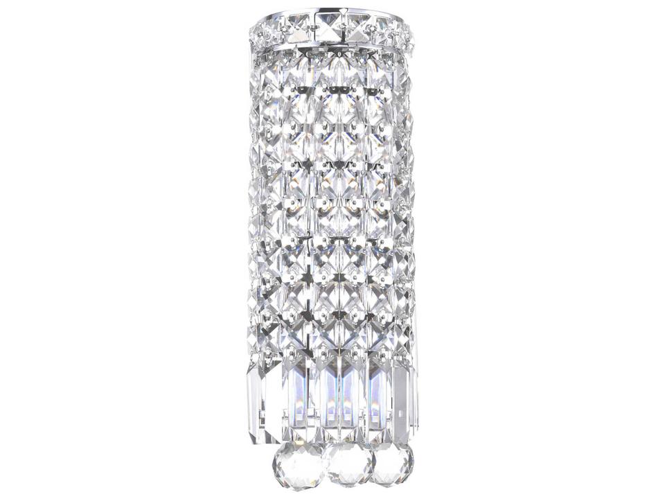 Colosseum 2-Light Bathroom Wall Sconce in Chrome with Crystals