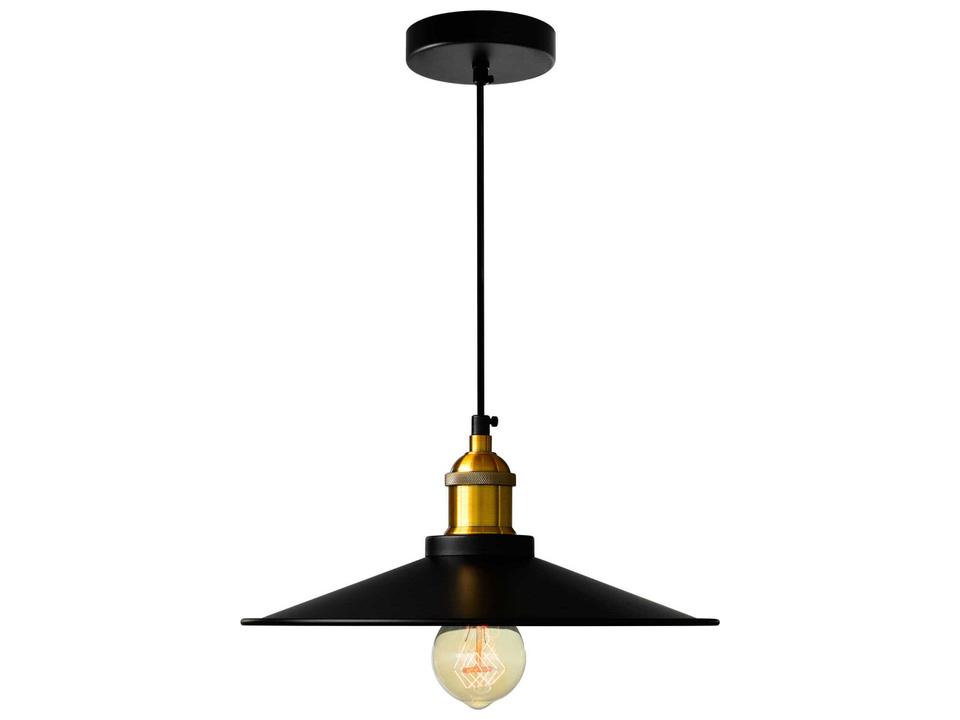 Brave 1-Light Mini Pendant in Black with Brass Accents