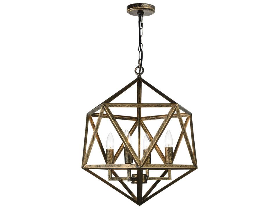 Amazon 4-Light Geometric Pendant Light in Antique Forged Copper
