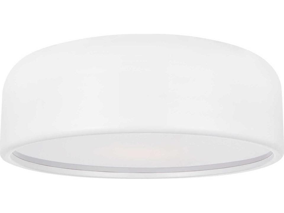 Campton 3-Light 19-Inch Drum Shade Flush Mount in White