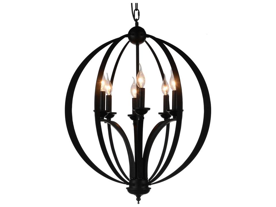 6-Light Drift Chandelier in Black