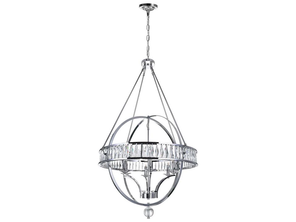 6-Light Arkansas Chandelier Chrome with K9 Crystals