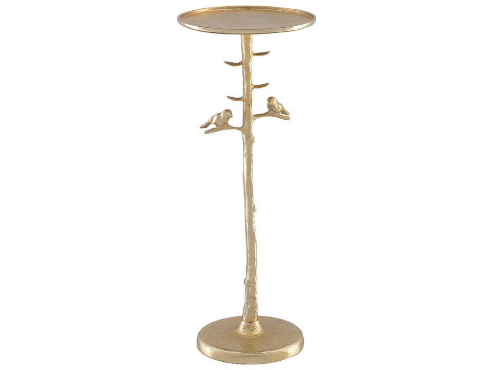 Currey and Company Piaf Cast Aluminum Drinks Table in Luminous Gold