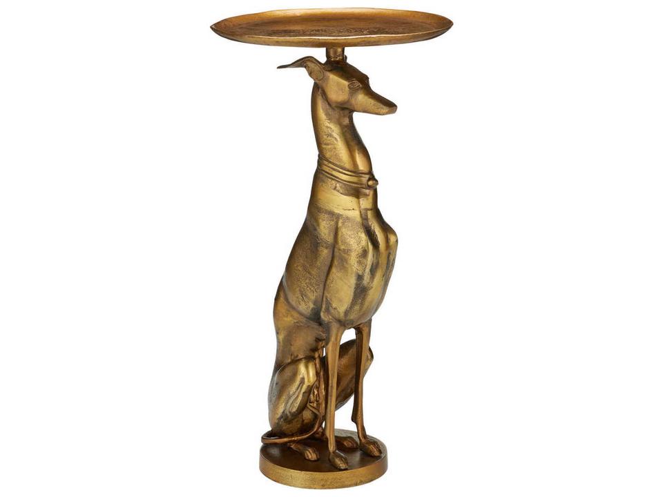 Currey and Company Ballyregan Round Accent Table Cast Aluminum Antique Brass