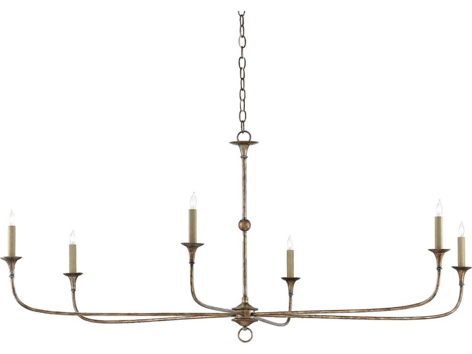Currey and Company 6-Light Nottaway Chandelier in Pyrite Bronze