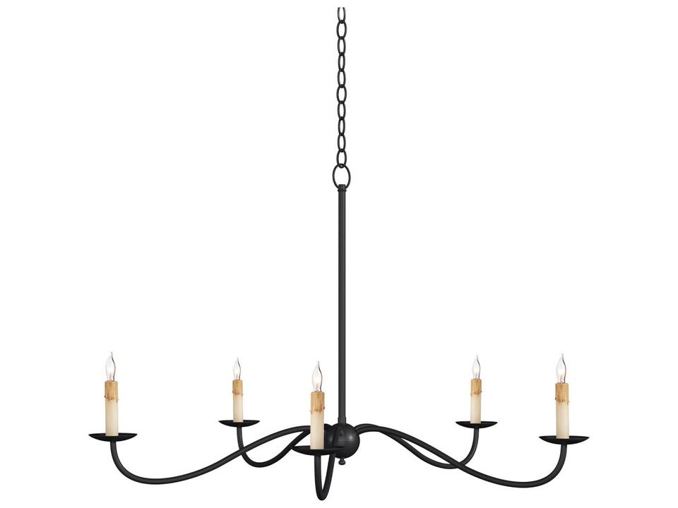 Currey and Company 5-Light Saxon Chandelier in Zanzibar Black