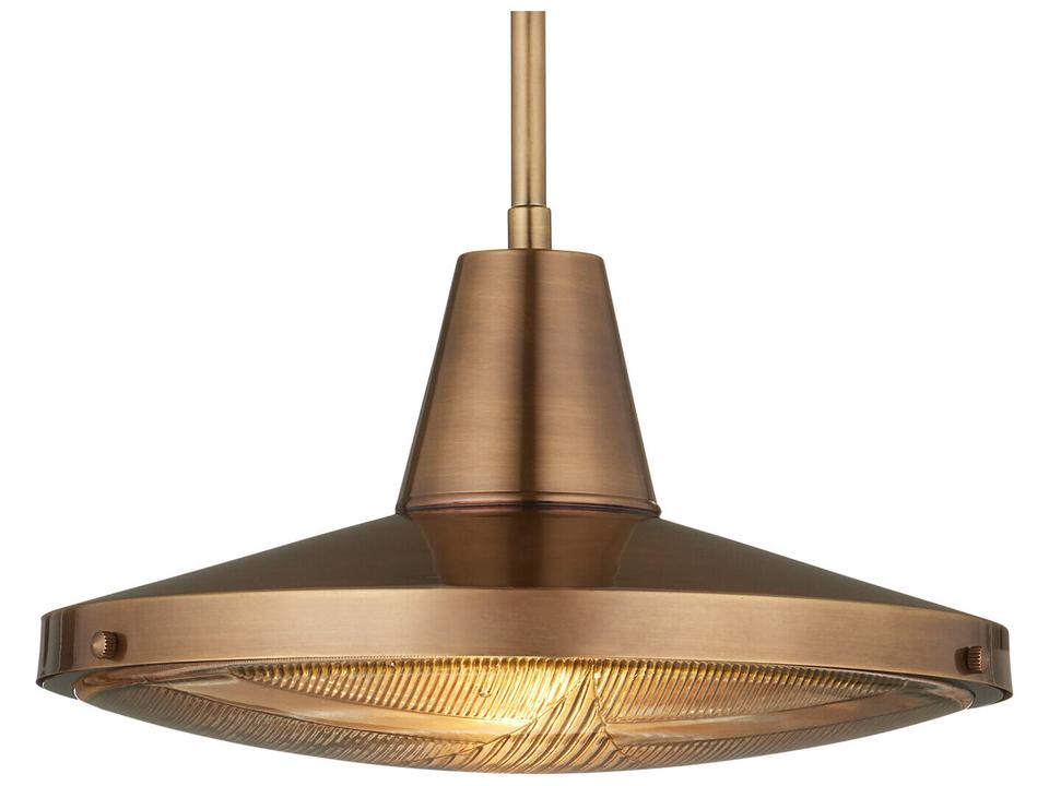 Currey and Company Mariner 1-Light Outdoor Pendant Light in Antique Brass
