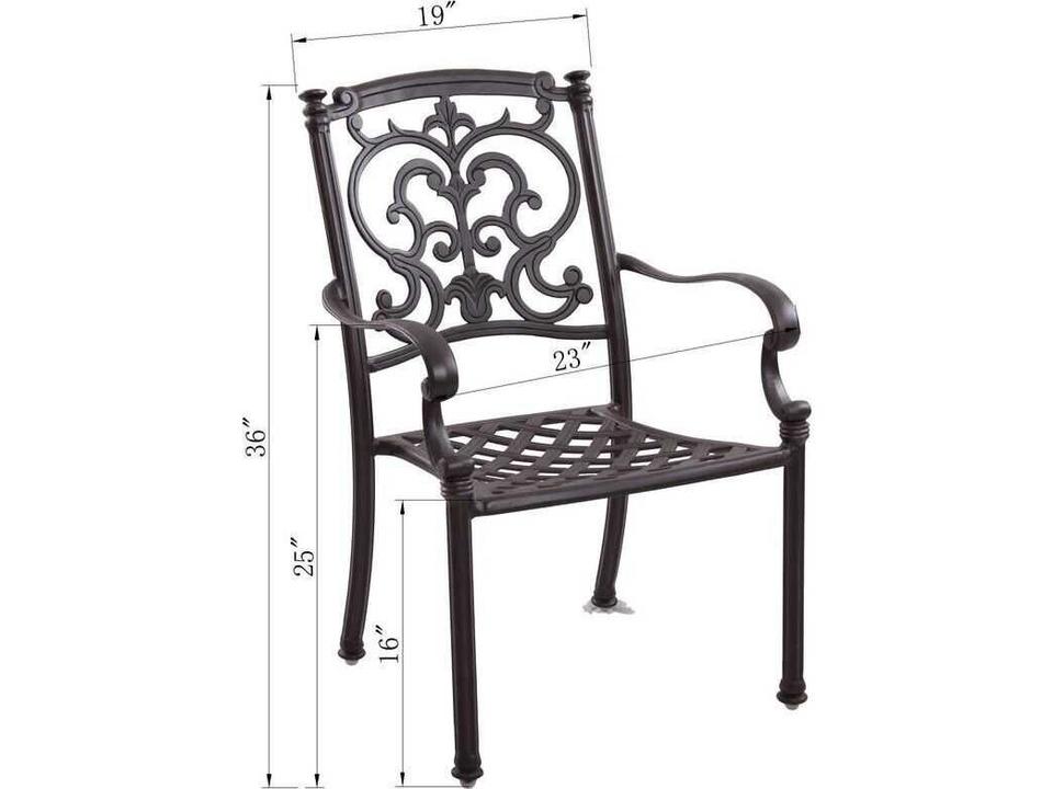 Santa Barbara Cast Aluminum Dining Chair in Antique Bronze
