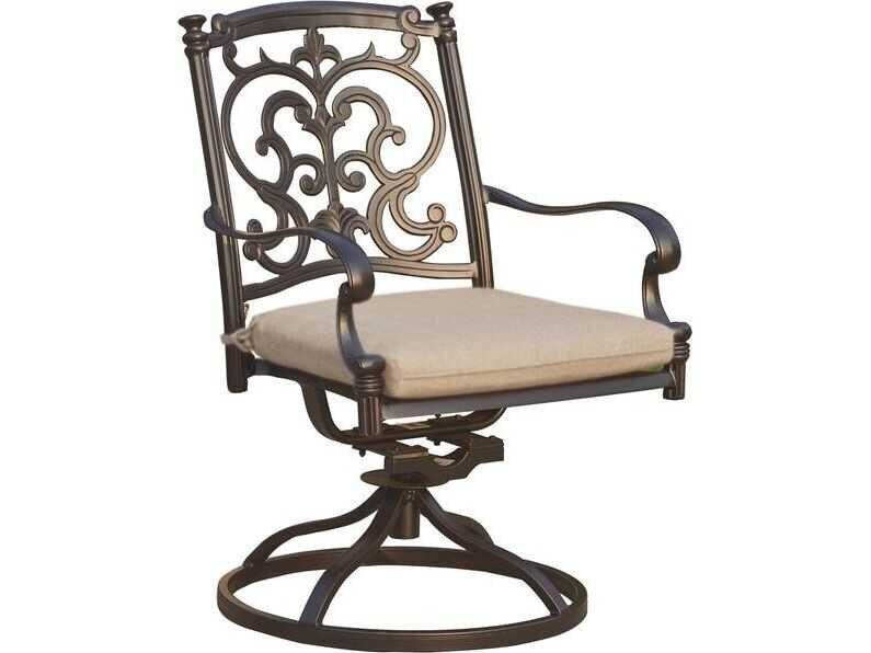 Santa Barbara Cast Aluminum Swivel Rocker Chair in Antique Bronze