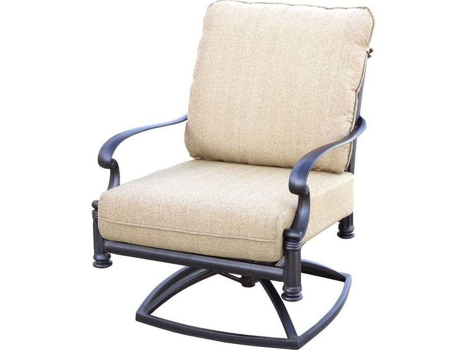 Santa Barbara Cast Aluminum Swivel Rocker Club Chair with Sesame Cushion