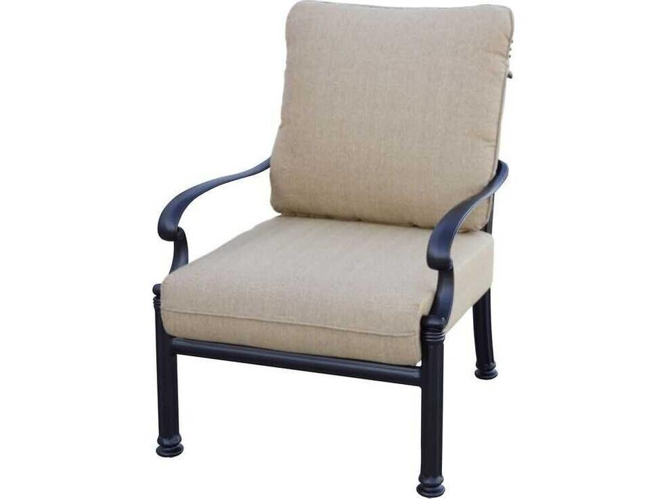 Santa Barbara Cast Aluminum Club Chair with Cushions in Antique Bronze