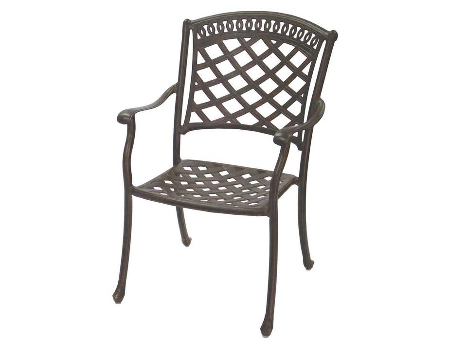 Sedona Cast Aluminum Dining Arm Chair in Antique Bronze