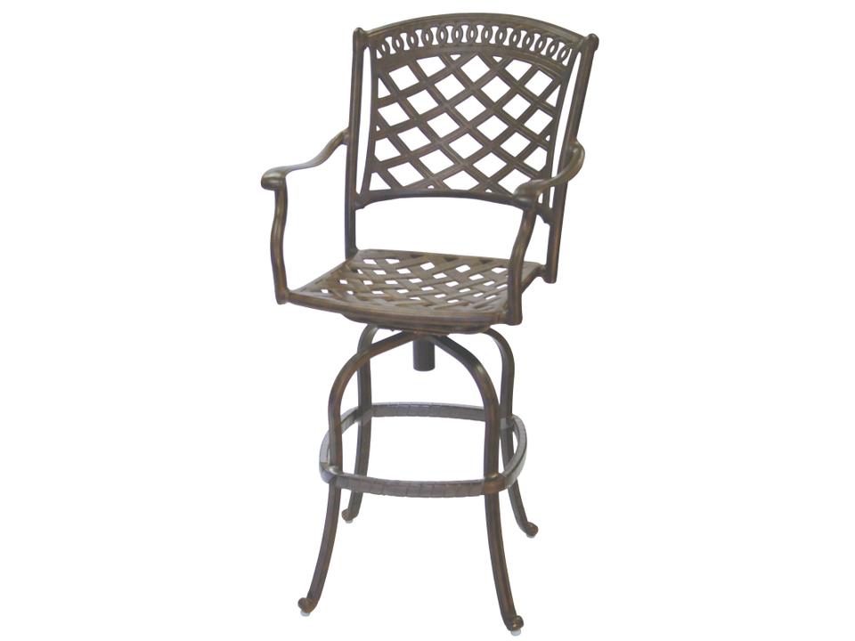Sedona Swivel Bar Stool in Antique Bronze with Sesame Cushion