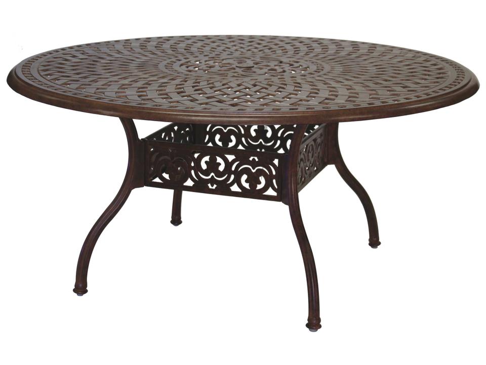 Series 60 59-Inch Round Cast Aluminum Dining Table in Antique Bronze