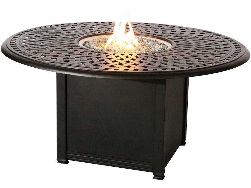 Series 60 Round Cast Aluminum Propane Fire Pit Dining Table