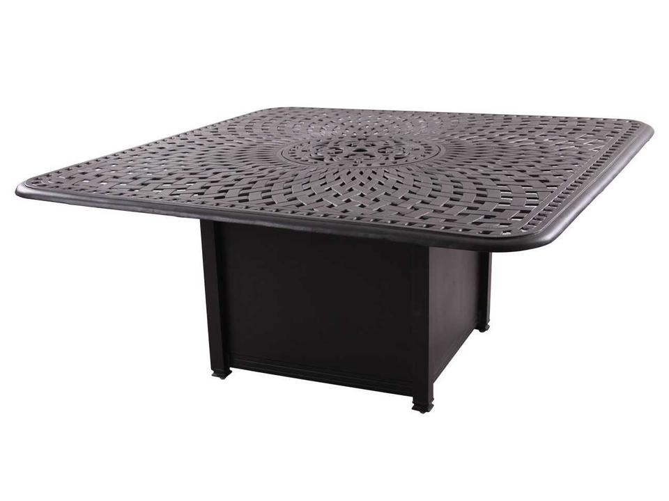 Darlee Series 60 Square Dining Height Cast Aluminum Propane Fire Pit Table