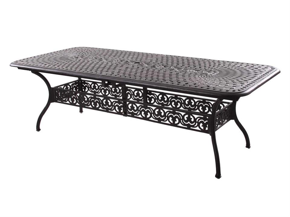 Series Antique Bronze Cast Aluminum Rectangular Extendable Dining Table
