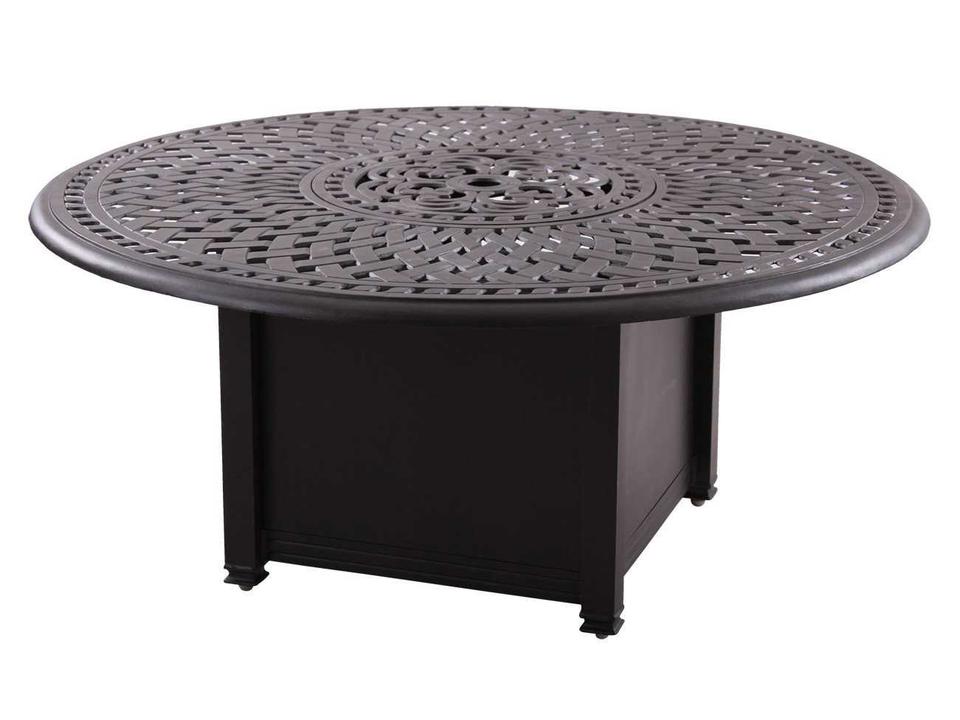 Signature 52-Inch Round Propane Fire Pit Chat Table