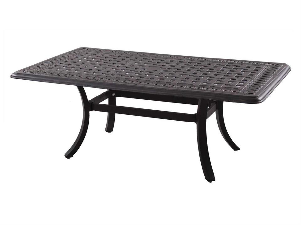 Darlee Series 88 Cast Aluminum Rectangular Coffee Table in Antique Bronze