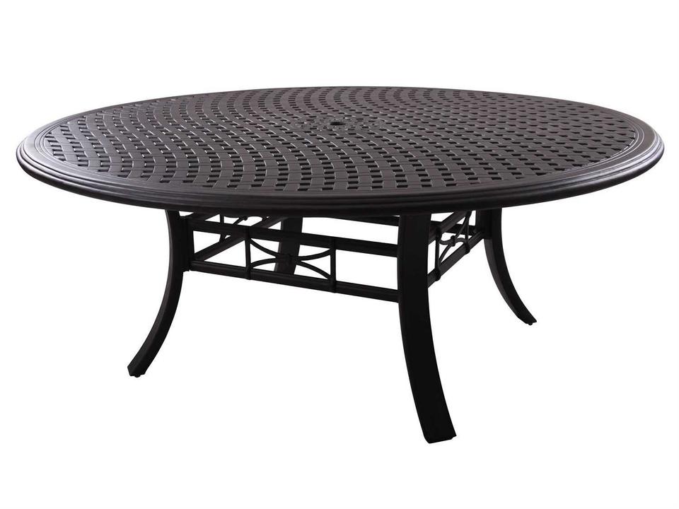 Darlee Series 99 71-Inch Round Cast Aluminum Dining Table in Antique Bronze