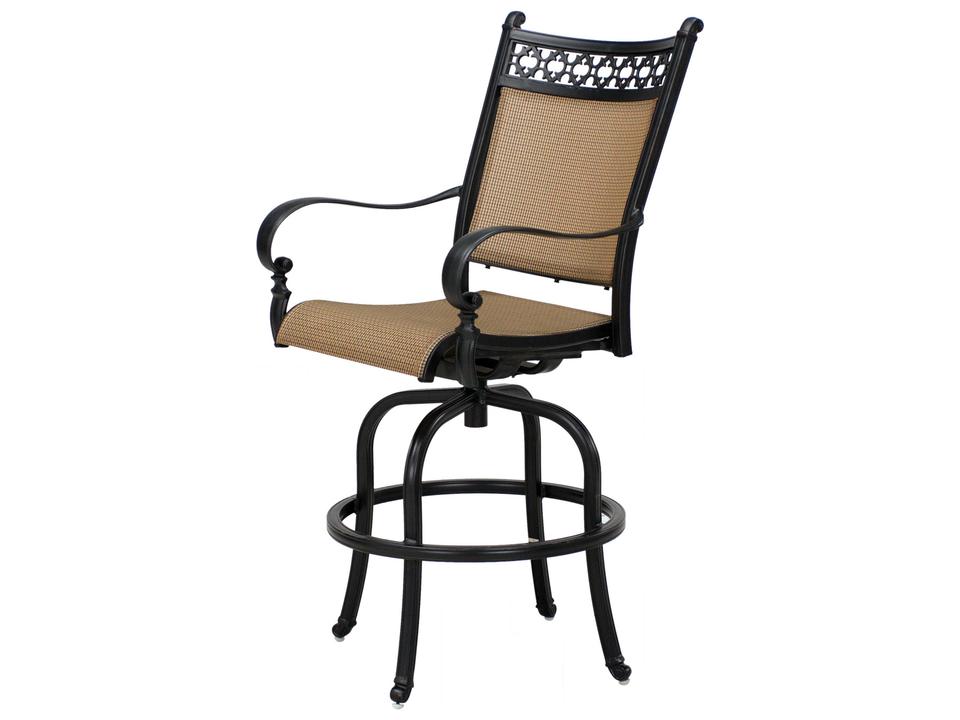 Mountain View Cast Aluminum Sling Swivel Bar Stool Antique Bronze