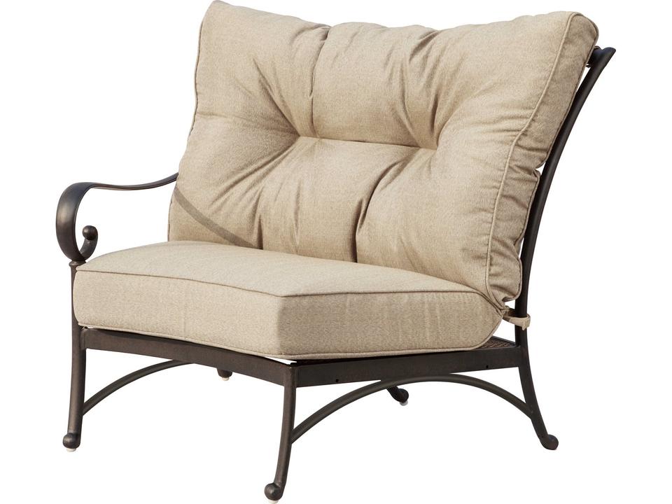 Santa Anita Cast Aluminum Sectional Left-Facing Arm Chair in Antique Bronze