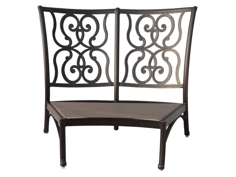 Santa Anita Cast Aluminum Sectional Center Armless Chair in Antique Bronze