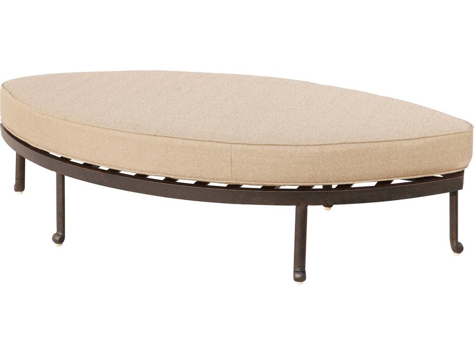 Santa Anita Leaf Shape Cast Aluminum Ottoman in Antique Bronze