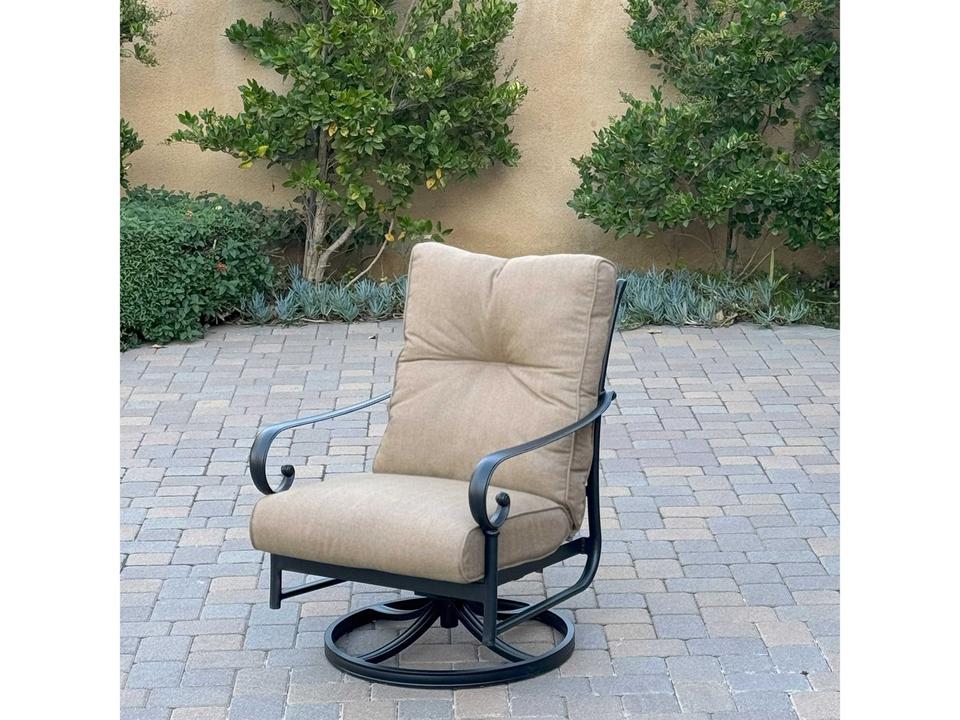 Santa Anita Cast Aluminum Swivel Rocker Club Chair