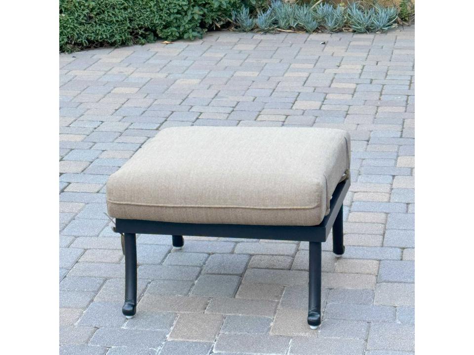 Santa Anita Cast Aluminum Ottoman in Antique Bronze