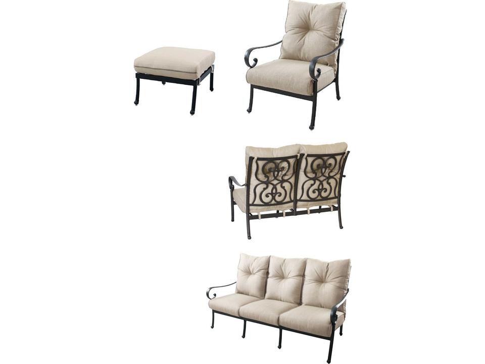 Santa Anita Cast Aluminum Deep Seating Group 4 PC Set in Antique Bronze