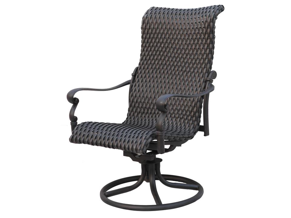 Victoria Cast Aluminum Swivel Rocker Chair in Espresso