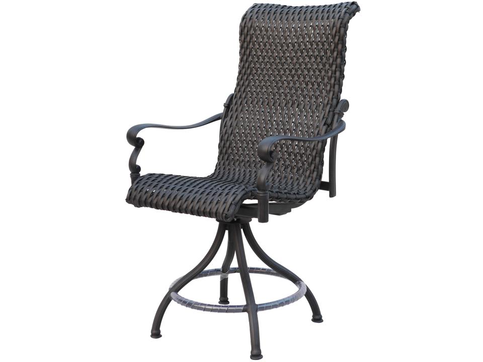 Darlee Victoria All-Weather Resin Wicker Counter Height Swivel Bar Stool Espresso
