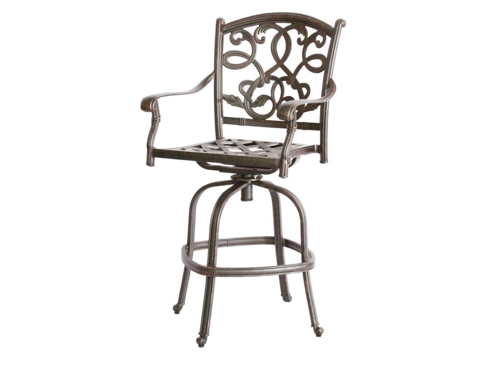 Santa Monica Cast Aluminum Swivel Counter Height Bar Stool Antique Bronze