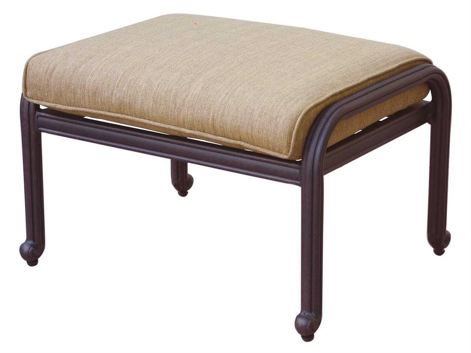 Santa Monica Cast Aluminum Ottoman with Cushion